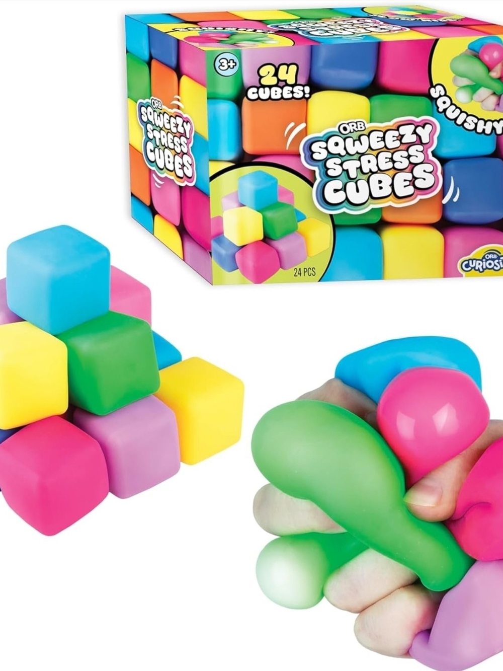 ORB Squeezy Stress Cubes - Multicolor Soft Sensory Set